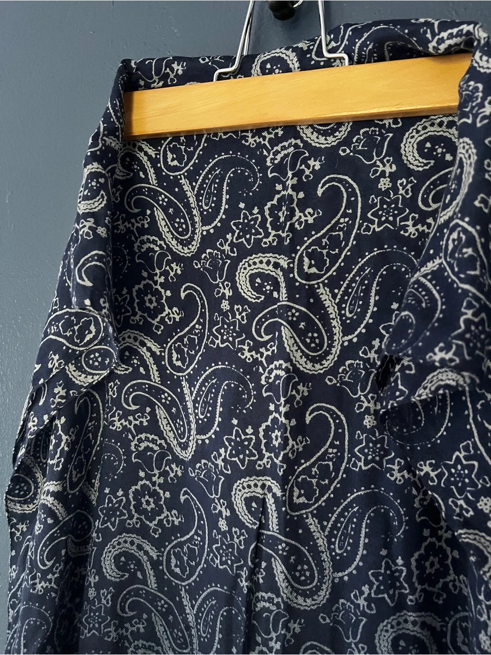 Altea Navy Paisley Ombré Soft Lightweight Scarf